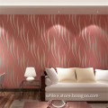 Fabric flock wave mombasa red chinese wallpaper